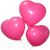 3 pink heart balls
